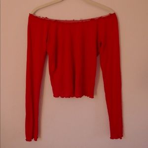 Off the Shoulder Top with ruffled edges
